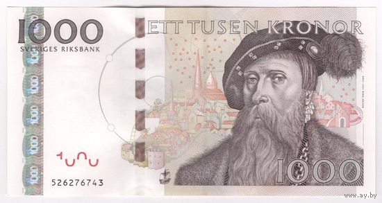 Швеция 1000 Крон 2005 года. Тип Р-67. Состояние UNC!