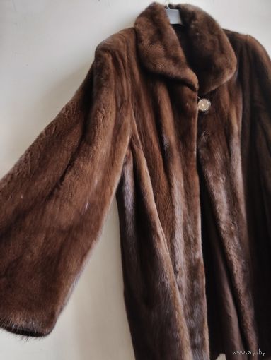 Норковая шуба, 50-54, классическая коричневая, легкая, ласковая и заботливая