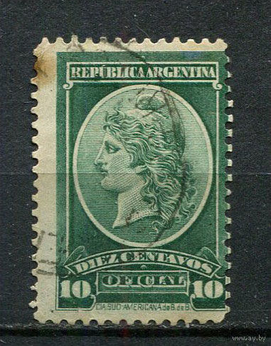 Аргентина - 1901 - Свобода 10C. Dienstmarken - [Mi.28d] - 1 марка. Гашеная.  (Лот 2HM)-T2P5