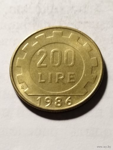 Италия 200 лир 1986