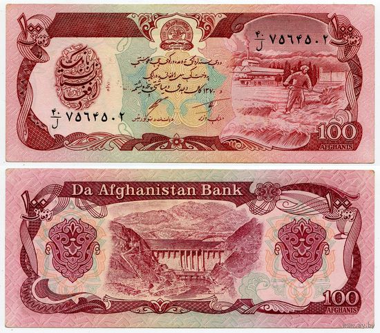 Афганистан. 100 афгани (образца 1991 года, P58c, aUNC)