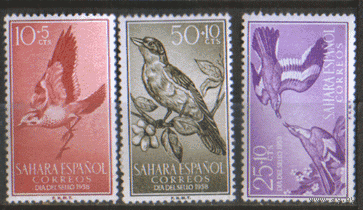 Исп. Сахара. М. 184/6. 1958. Птицы. ЧиСт.