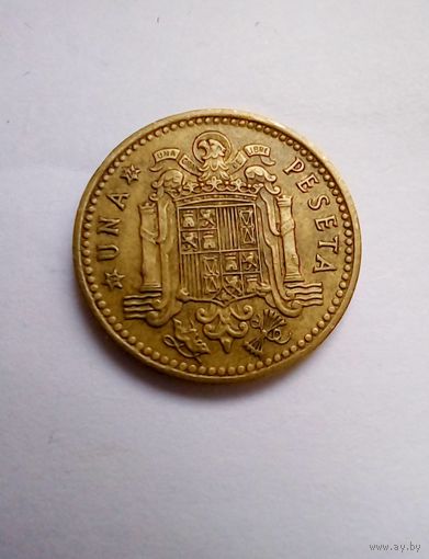 Испания.1 песета 1966 г. Ф Франко (в звездочке 74)