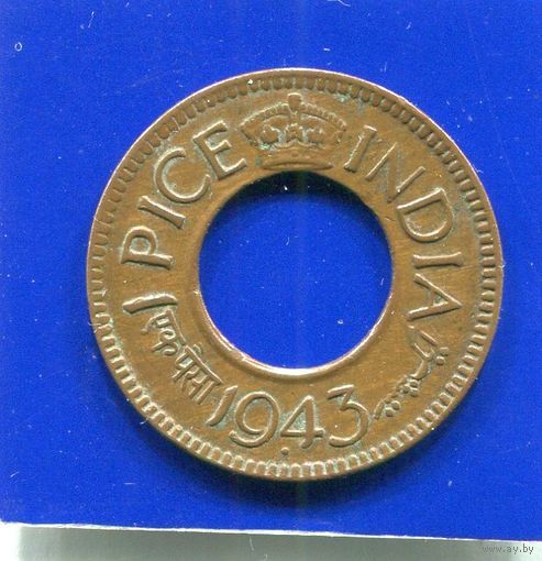 Британская Индия 1 пайс 1943