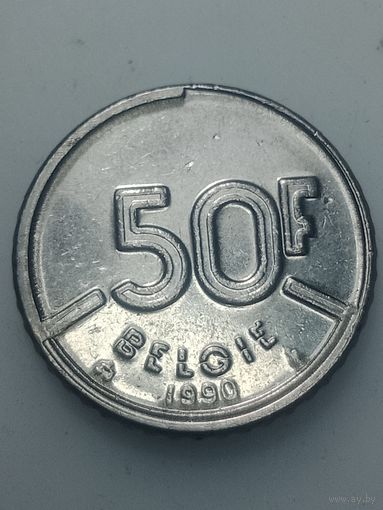 Бельгия 50 франков 1990 года . Надпись на Галанском языке  , BELGIE .