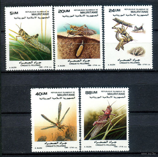 Мавритания - 1988г. - Мигрирующая саранча - полная серия, MNH [Mi 950-954] - 5 марок