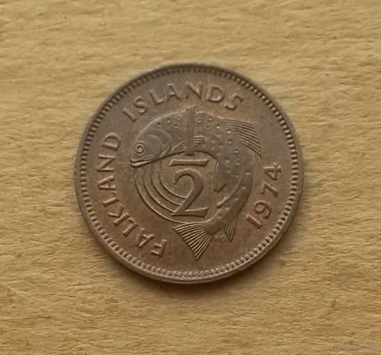 Фолклендские острова, 1/2 пенни 1974 г., Елизавета II (1952-2022)