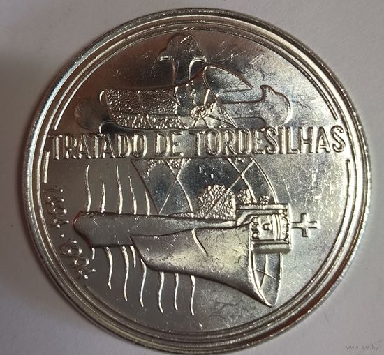 С рубля без мц! 1000 эскудо 1994 Португалия крупное серебро