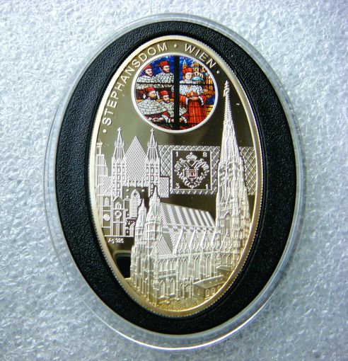 1 новозеландский доллар 2010. Ниуэ. Готический собор. Вена. "Штефансдом". Серебро 925