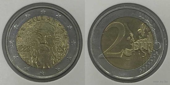 2 евро 2013 Финляндия "125 лет со дня рождения Ф. Э. Силланпяя" UNC