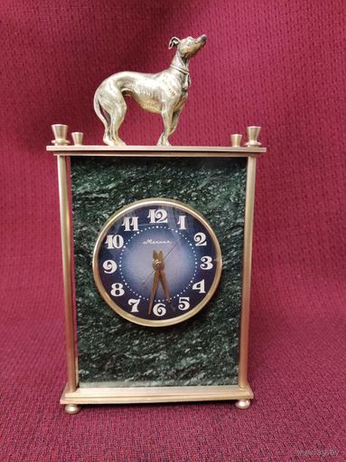 Часы настольные (кабинетные, каминные) механические Молния. Бронза.