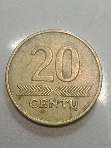 Литва 20 центов 1997 года .