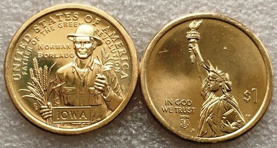 США, 1 доллар 2026 г. Серия Инновации. "Ученый-селекционер Норман Борлоуг" (Айова)