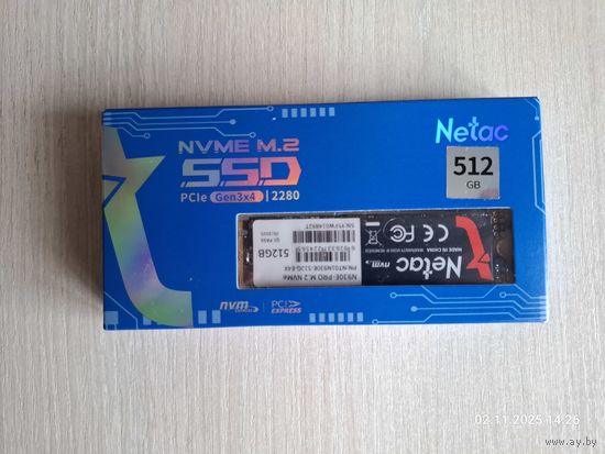Накопитель SSD NVME M.2 Netac на 512 ГБ