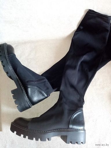 Сапоги чулки ZARA 39 рр Зара ботфорты