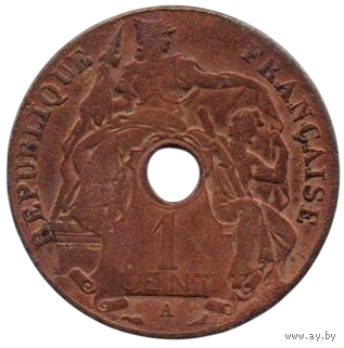 ИНДОКИТАЙСКИЙ СОЮЗ /ФРАНЦУЗСКИЙ ИНДОКИТАЙ/ 1 САНТИМ 1912 А (Париж). НЕЧАСТАЯ