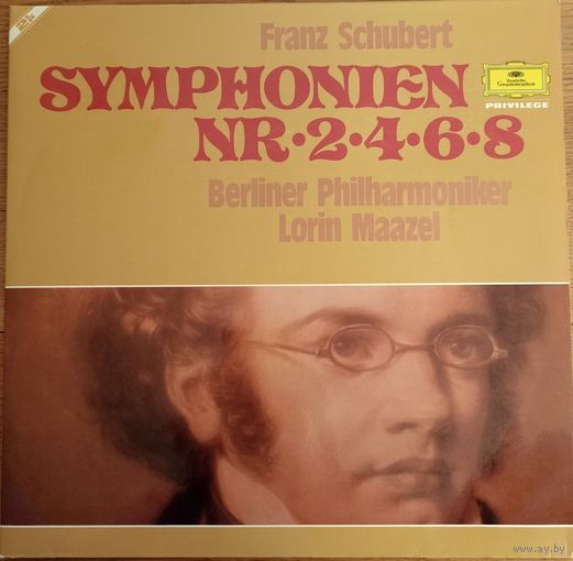 Franz Schubert - Berliner Philharmoniker, Lorin Maazel – Symphonien Nr 2 / 4 / 6 / 8. (2LP)