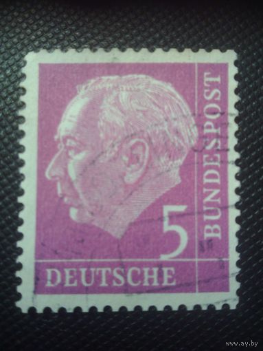 ФРГ. Т.Хойс. 1954г. гашеная