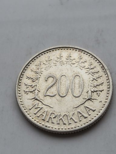 200 марок Финляндия 1956 года. Серебро 500. Монета не чищена, в блеске. 45358
