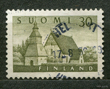 Старая церковь в городе Ламми. Финляндия. 1956. Полная серия 1 марка