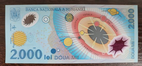 Румыния 2000 Лей 1999  P-111a Полимер UNC
