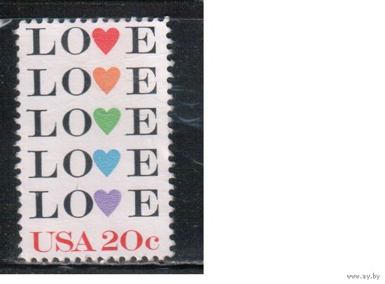 США-1984, (Мих.1677) , * (без клея) , Любовь (одиночка)