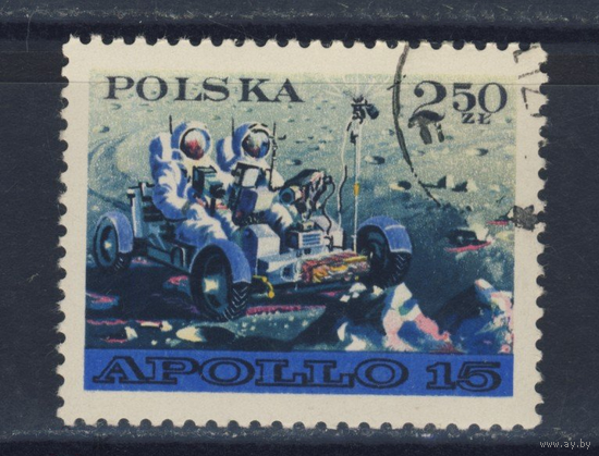 1971 ПОЛЬША Космос Пилотируемый корабль Апполон-15 (Mi.2123), гаш