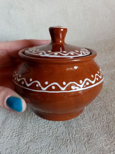 Горшочек для специй соли СССР глина