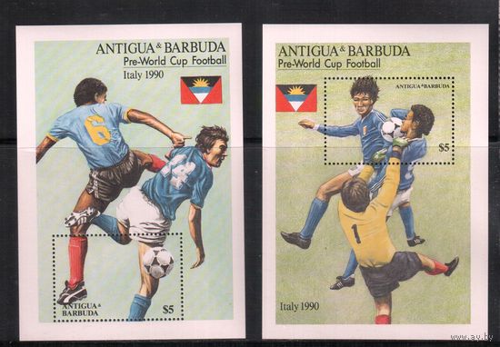 Антигуа и Барбуда-1989(Мих.Бл.160-161) , ** , Спорт, Футбол, ЧМ-1990,