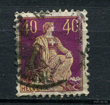 Швейцария - 1908/1940 - Гельвеция 40c - [Mi.106x] - 1 марка. Гашеная.  (Лот 102CB)