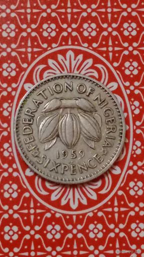 Нигерия 6 пенсов 1959