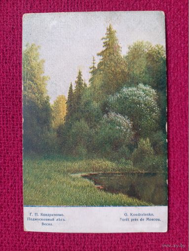 Подмосковный лес. Весна. Кондратенко. Царская открытка. Кр1.