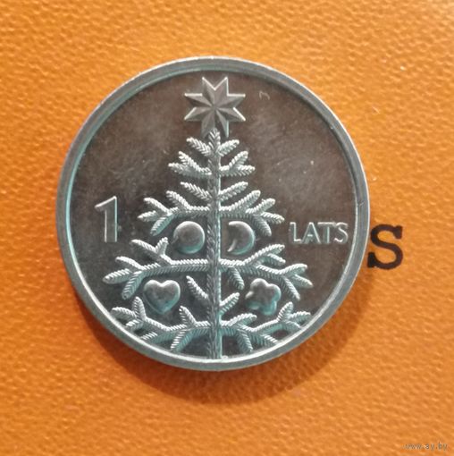 Латвия 2 Республика, 1 лат 2009 г., "Рождественская ель",  KM# 106