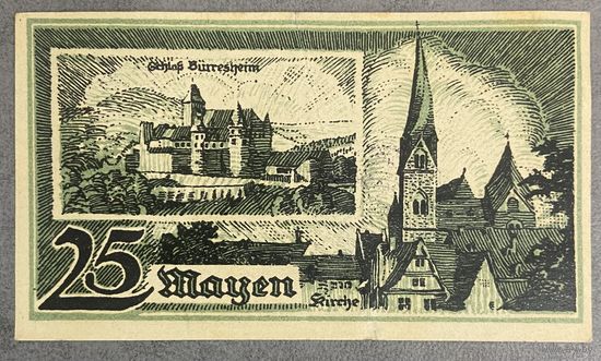 Нотгельд Майен 25 пфеннигов 1921 год. Веймарская республика