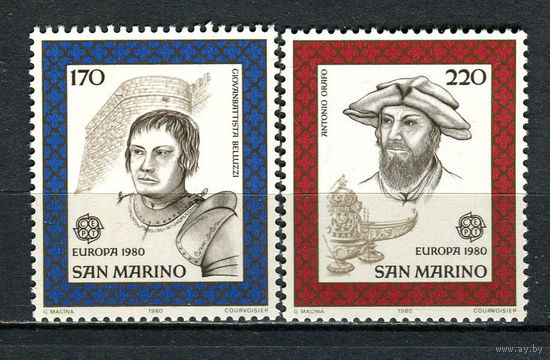 Сан-Марино - 1980 - Европа (C.E.P.T.) - Известные люди - [Mi. 1212-1213] - полная серия - 2 марки. MNH.  (Лот 85HO)-T2P37