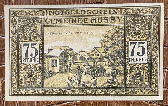 Нотгельд 75 пфеннигов 1921 год. Хусби. Веймарская республика