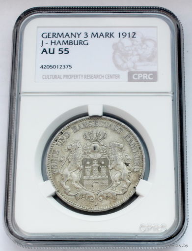 ГЕРМАНИЯ ГАМБУРГ 3 марки 1912 год (серебро)