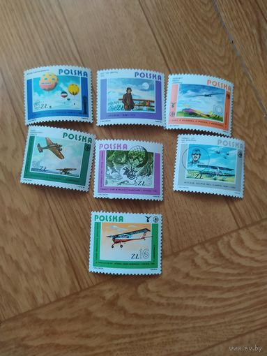 Польша серия марок 1984 г. Авиация