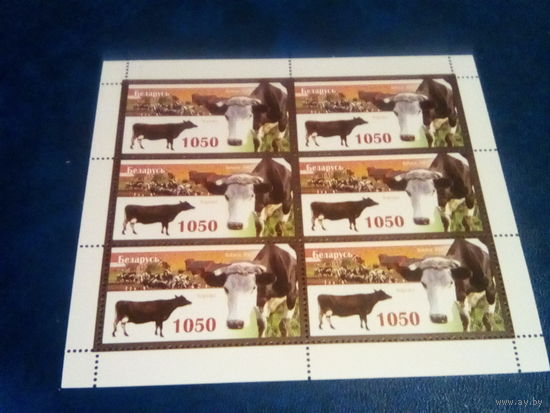 Беларусь 2007 лист корова