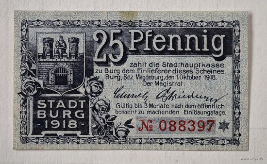 1918 год 25 пфеннигов  Германия