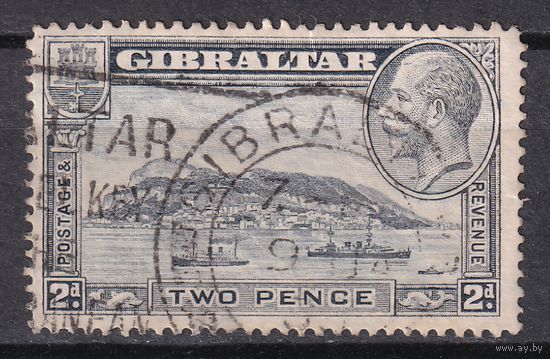 136.BrK. Великобритания. Колонии. Гибралтар. Скала. Георг V. 2P. 1932 г. Mi.#98A.