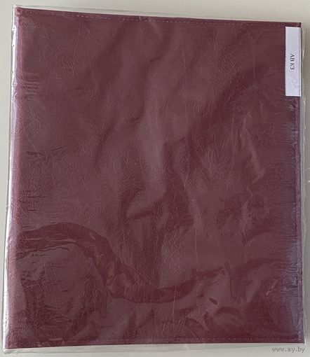 Альбом (папка) на кольцах для монет, банкнот. Эко кожа. Формат Оптима (для листов 250*200 мм). Цвет бордовый