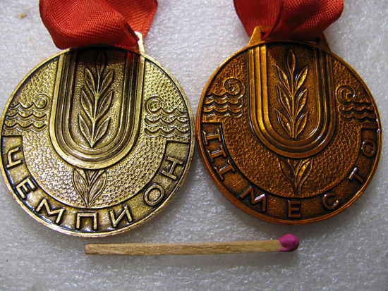 Медали. Центральный совет ДСО "Водник". Чемпион и 3 место.