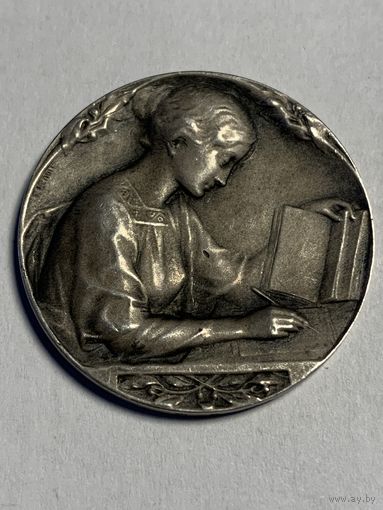 ФРАНЦИЯ, МЕДАЛЬ, АРТ-НУВО.Серебро. 1890 г.