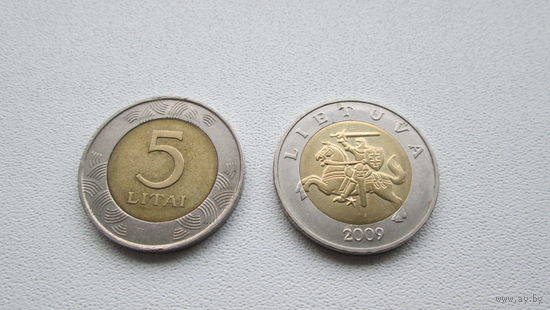 ЛИТОВСКАЯ РЕСПУБЛИКА 5 ЛИТОВ 2009. ПАГОНЯ. Цена за 1 монету .