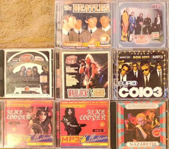 Bon Jovi, Nazareth, Warlock, Doro, Aerosmith, Halloween, The Beatles на дисках в формате МР3, цена за один диск