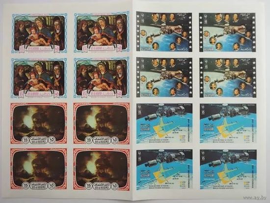 1972 Рас-эль-Хайма 851b-852b,882b,893bZBb Skylab - Программа,Живопись,Рождество 272,00 евро