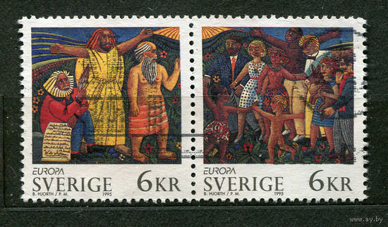 Барельефы Мир и свобода. EVROPA CEPT. Швеция. 1995. Серия 2 марки