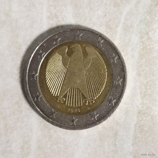 2 евро 2020 G Германия. Регулярный чекан.