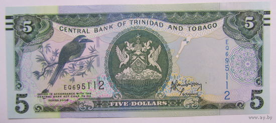 Тринидад и Тобаго 5 долларов 2005 г UNC.